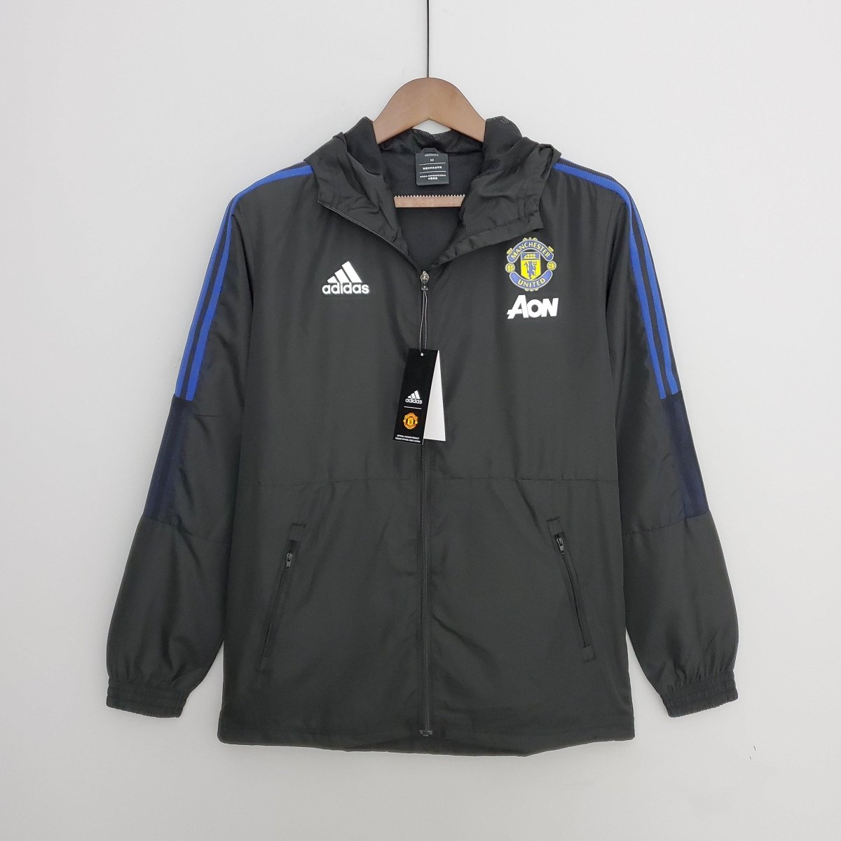 Corta-vento Manchester United 21/22 Adidas - Preto e Azul