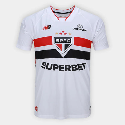 Camisa São Paulo I 2026/27 Torcedor New Balance Masculina - Branco+Vermelho