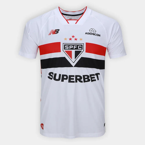 Camisa São Paulo I 2026/27 Torcedor New Balance Masculina - Branco+Vermelho