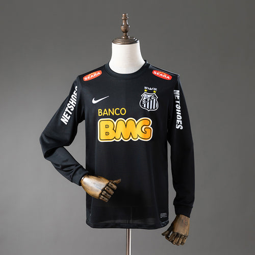 Camisa retrô de manga comprida do Santos para jogos fora de casa na temporada 2012/13