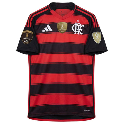 Camisa Flamengo I 2025 Torcedor Adidas Masculina - Vermelho+Preto
