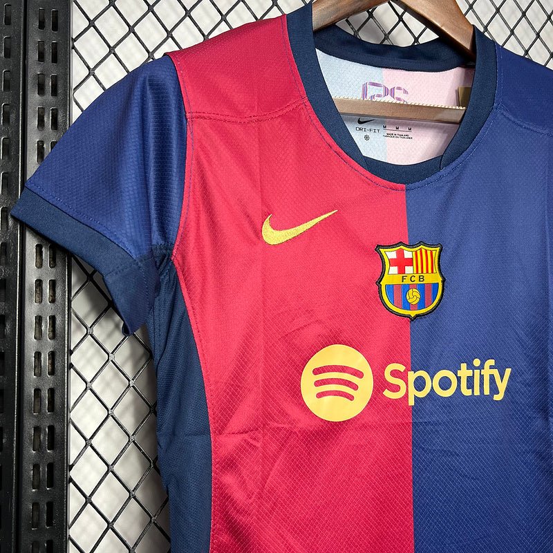 Camisa Barcelona Casa l 24/25 Azul e Vermelho - (Feminina)