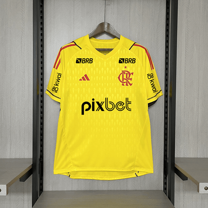 Camisa de goleiro Flamengo 24/25 - Amarela (com patrocinio)