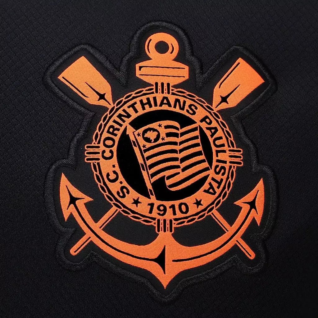 Kit Infantil Nike Total 90 Corinthians III 2025 Preto e Laranja